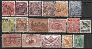 COLLECTION LOT 14701 AUSTRALIA 17 AC STAMPS 1914+ CV+$30