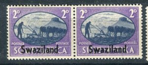 SWAZILAND; 1937 early GVI Coronation issue Mint hinged 2d. Pair