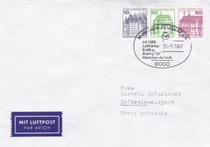 West Berlin 1987 Lufthansa Munich to Keflavik First Flight Cover VGC