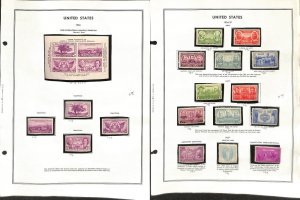 United States Stamp Collection on 12 Scott Pages, 1936-1949 Mint NH