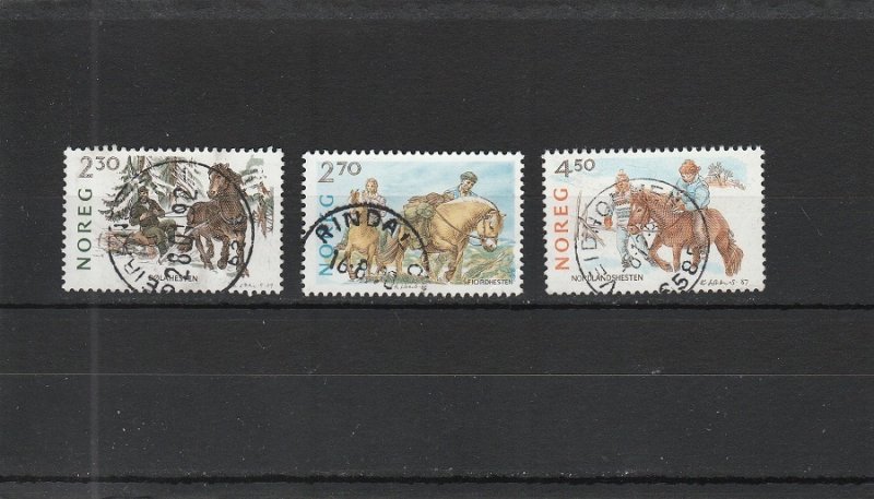 Norway  Scott#  917-919  Used  (1987 Norwegian Horse Breeds)