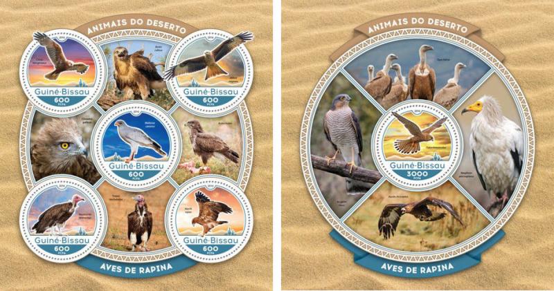 Guinea-Bissau Wild Animals Birds Dinosaurs Owls Snakes MNH stamp set 18 sheets  