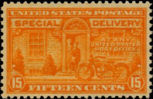 1931 15c Motorcycle, Special Delivery, Orange Scott E16 Mint F/VF NH