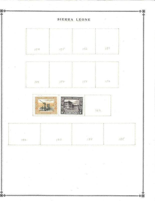 sierra Leone Mint (15) & Used (22) Hinged on Blank Int. Pages