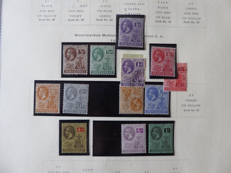 Montserrat 1903-1954 Mint/Used Stamp Collection on Scott Int Album Pages
