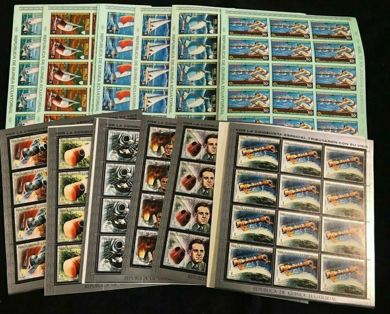 Guinea Africa Religion Sport Trains Art Royal Sheets MNH Appx 800 StampsGuxyz