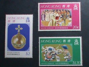 ​HONG KONG-CHINA-1977-SC#335-7- 25TH ANNIVERSARY- REIGN OF ELIZABETH II MNH