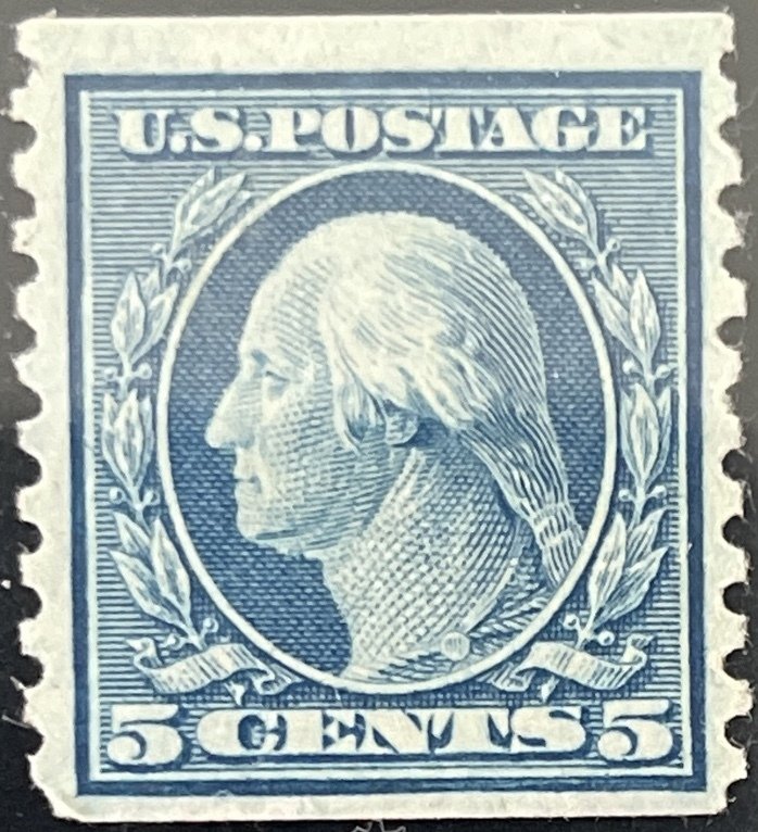 Scott #496 1919 5¢ G. Washington no WM rotary perf. 10 vert. unused dist. gum