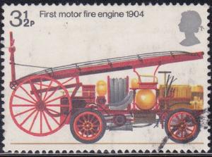 Great Britain 1974 SC #716 First motorized fire engine, 1904 3 1/2p. Used