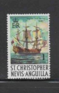 ST. KITTS- NEVIS #207 1970 1c ENGLISH TWO-DECKER MINT VF NH O.G