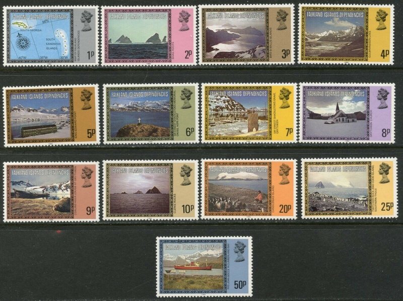 FALKLAND IS. DEP. Sc#1L38-50 “1984” Dated Scenes Complete Set OG Mint Hinged