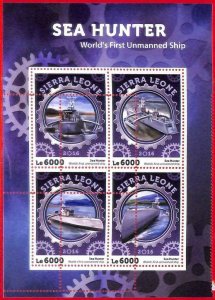 A4566 - SIERRA LEONE - ERROR MISPERF Miniature s: 2016 Sea Hunter, Boat no...-