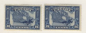 2x Canada Confederation stamp; 2x 1927 #145-12c Map. Guide Value= $50.00