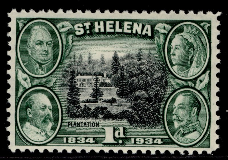 ST. HELENA GV SG115, 1d black & green, M MINT.