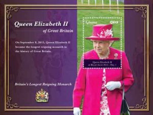 GHANA  2015 - QUEEN ELIZABETH II - LONGEST REIGNING MONARCH SOUVENIR SHEET  MNH