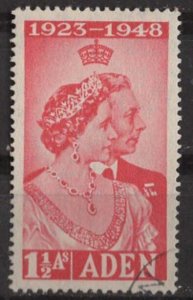 Aden # 30  George VI Silver Wedding 1949  (1)  VF Used