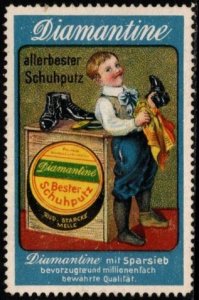 Vintage Germany Poster Stamp Diamantine The Very Best Shoe Polish