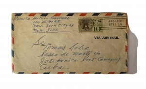 Us Letter From New York To Cuba Camaguey Stamped At Ansonia Station
