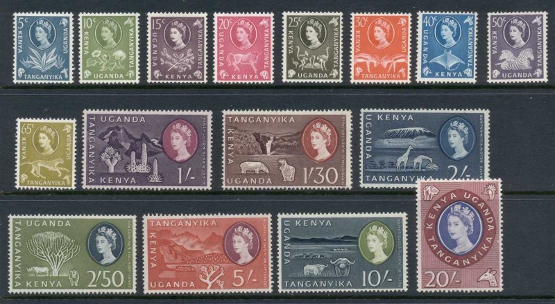 Kenya Uganda Tanganyika 1960 QEII Pictorials MLH