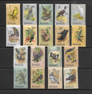 BIRDS - BARBADOS #495-511 MNH