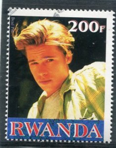 Rwanda 1999 MILLENNIUM Brad Pitt 1 value Perforated Fine Used VF