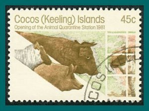 Cocos 1981 Animal Quarantine, 45c used  #66,SG63