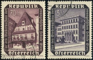 Austria #B281 #B285 Buildings Architecture Postage Stamps Europe 1953 Used