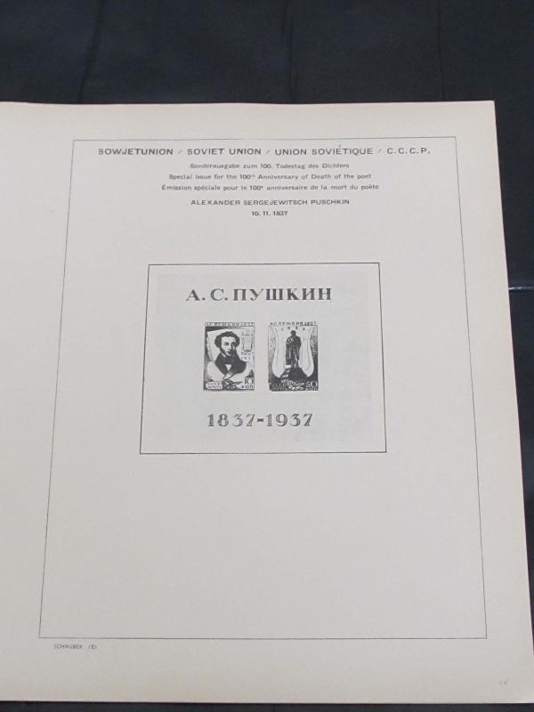 Rusia Schaubek Alboums Páginas Usado de 1932-1960 (de #25-# 158) + Lámina