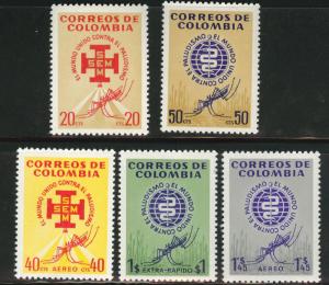 Colombia Scott 740-1,  C462-8 MNH** 1962 Malaria set