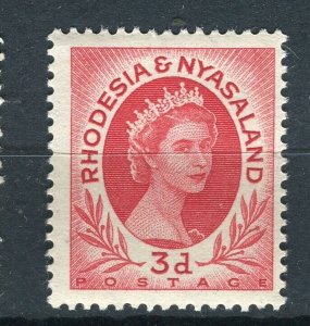RHODESIA; NYASALAND 1954 early QEII portrait issue mint hinged 3d. value