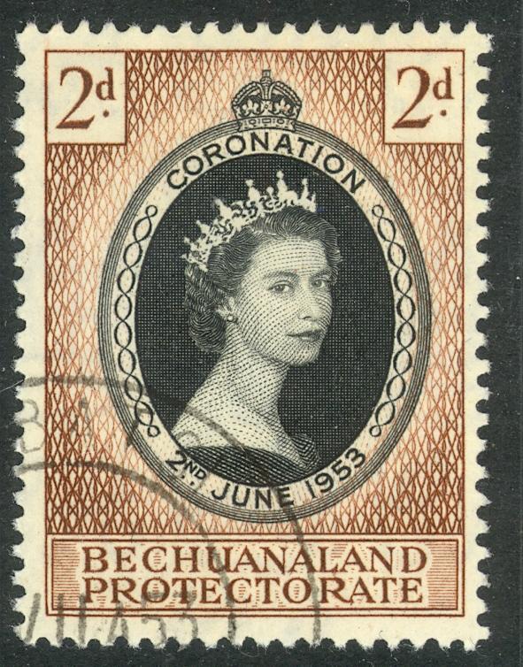 BECHUANALAND 1953 QE2 CORONATION Issue Scott No. 153 VFU