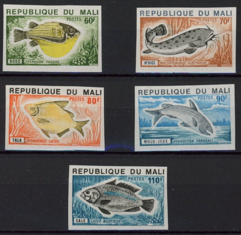 [Hip2526] Mali 1975 : Fish Good set very fine MNH imperf stamps