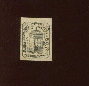 87L52 BLACK COLOR VAR Hussy's Post New York Unused Stamp with PF Cert (BZ 45)