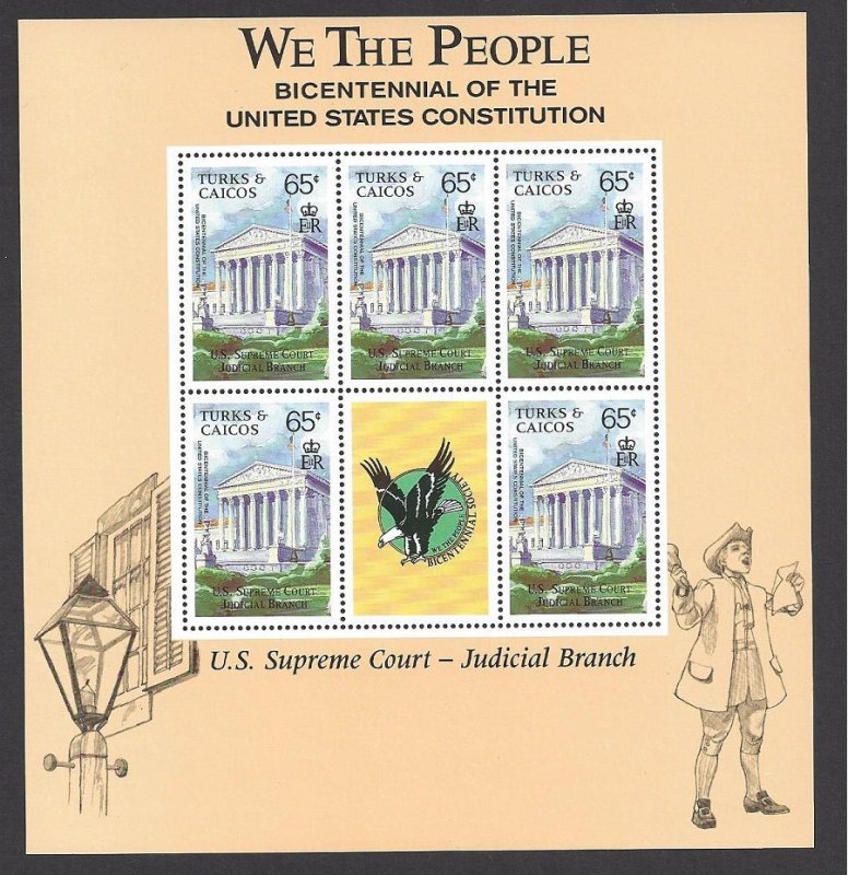 Turks & Caicos; Caicos Is. #729-32 MNH ss, Bicentennial US Constitution