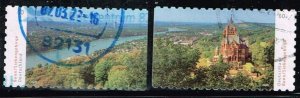 Germany, Sc.#3142-3 used  Rhine near Bonn/Drachenburg Castle, self-adhesive