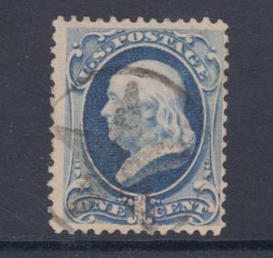 US Sc 145 used. 1870 1c Franklin, black STAR Fancy Cancel