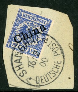 China 1898 Germany 20 Pfenning Michel 3 I (Sc #4a) Shanghai Cancel E967