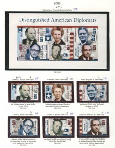 US #4076 American Diplomats, VF OG NH, Fresh Sheet!