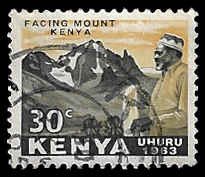 Kenya #5 Used; 30c Jomo Kenyatta facing Mt. Kenya (1963)