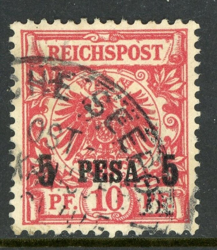 East Africa 1893 Germany 5 Pesa/10 pfg Carmine Sc #3 Seepost E463