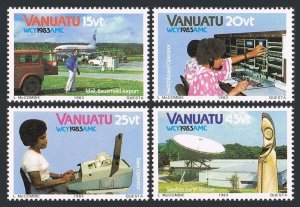 Vanuatu 360-363,363a, MNH. Michel 666-669,Bl.5. WCY-1983. Mail Transport, Telex,