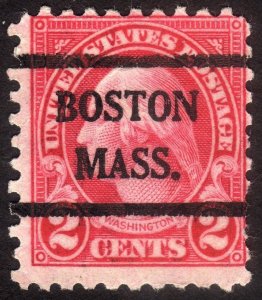 1924, US 2c, Washington, Used, Boston precancel, Sc 583