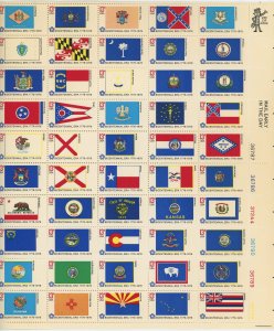 USA 1633 - 1682 Bicentennial Flags issue - Full Pane of 50 - VF Mint nh