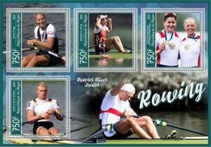 Stamps. Sports Rowing Niger 2022 year 1+1 sheet perforated