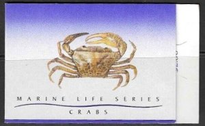 SINGAPORE SGSB12 1992 CRABS BOOKLET MNH