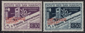 Thematic stamps SAN MARINO 1943 STAMP EXHIBITION 265/6 mint