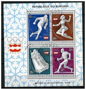 Burundi 1976 Scott 491-494 sheet of 4 CTO, Innsbruck Olympic