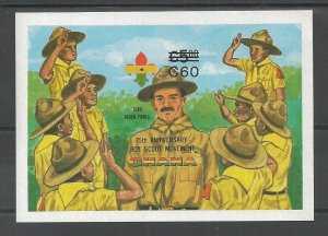 1984 Scouts Ghana 75th anniversary BadenPowell SS Revalued IMPERF