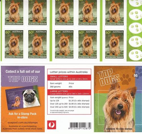 Australian Terrier Booklet Pane 2013