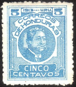 1913, Honduras 5c, MH, thin, Sc 153